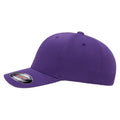 Purple - Back - Yupoong Mens Flexfit Fitted Baseball Cap (Pack of 2)