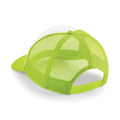 Lime Green-White - Back - Beechfield Vintage Plain Snap-Back Trucker Cap (Pack of 2)