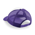 Purple-White - Back - Beechfield Vintage Plain Snap-Back Trucker Cap (Pack of 2)