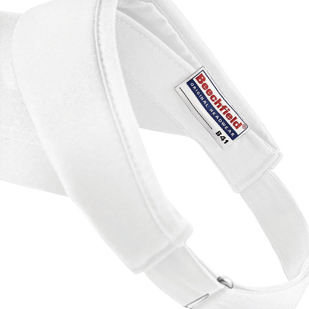 White - Side - Beechfield Unisex Sports Visor - Headwear (Pack Of 2)