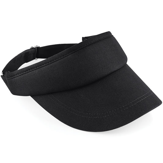 Black - Front - Beechfield Unisex Sports Visor - Headwear (Pack Of 2)