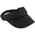 Black - Front - Beechfield Unisex Sports Visor - Headwear (Pack of 2)
