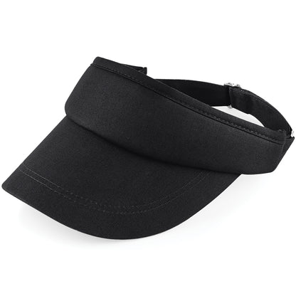 Black - Back - Beechfield Unisex Sports Visor - Headwear (Pack Of 2)