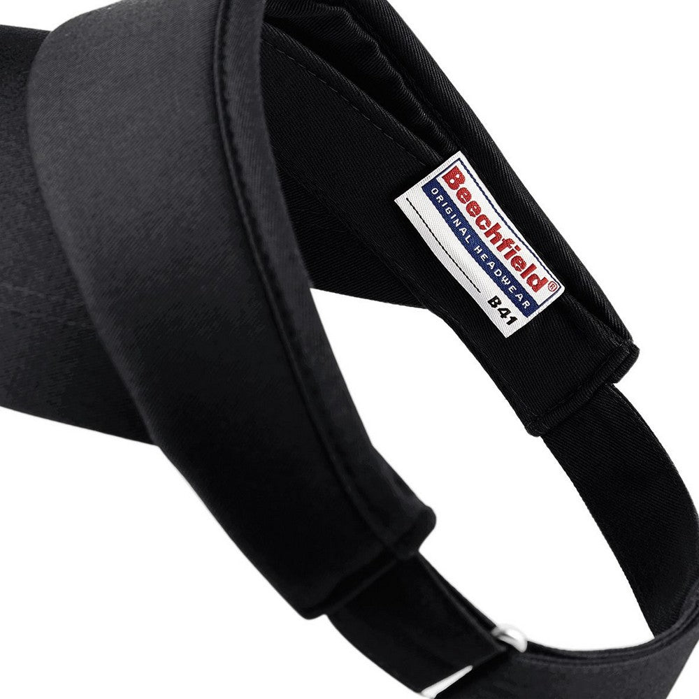Black - Side - Beechfield Unisex Sports Visor - Headwear (Pack Of 2)