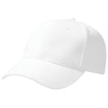 White - Back - Beechfield Unisex Pro-Style Heavy Brushed Cotton Baseball Cap - Headwear (Pack of 2)