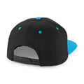 Black- Surf Blue - Back - Beechfield Unisex 5 Panel Contrast Snapback Cap (Pack of 2)