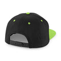 Black- Lime Green - Back - Beechfield Unisex 5 Panel Contrast Snapback Cap (Pack of 2)