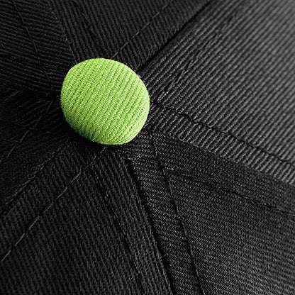 Black- Lime Green - Side - Beechfield Unisex 5 Panel Contrast Snapback Cap (Pack of 2)