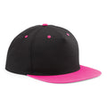 Black- Fuchsia - Front - Beechfield Unisex 5 Panel Contrast Snapback Cap (Pack of 2)