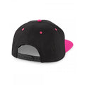 Black- Fuchsia - Back - Beechfield Unisex 5 Panel Contrast Snapback Cap (Pack of 2)