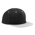 Black- Grey - Front - Beechfield Unisex 5 Panel Contrast Snapback Cap (Pack of 2)