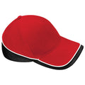 Classic Red-Black - Front - Beechfield Unisex Teamwear Competition Cap Baseball - Headwear (Pack of 2)