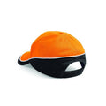 Orange-Black- White - Back - Beechfield Unisex Teamwear Competition Cap Baseball - Headwear (Pack of 2)