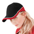 Black-Classic Red-White - Side - Beechfield Unisex Teamwear Competition Cap Baseball - Headwear (Pack of 2)