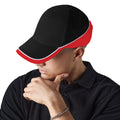 Black-Classic Red-White - Side - Beechfield Unisex Teamwear Competition Cap Baseball - Headwear (Pack of 2)