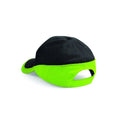 Black-Lime Green - Front - Beechfield Unisex Teamwear Competition Cap Baseball - Headwear (Pack of 2)