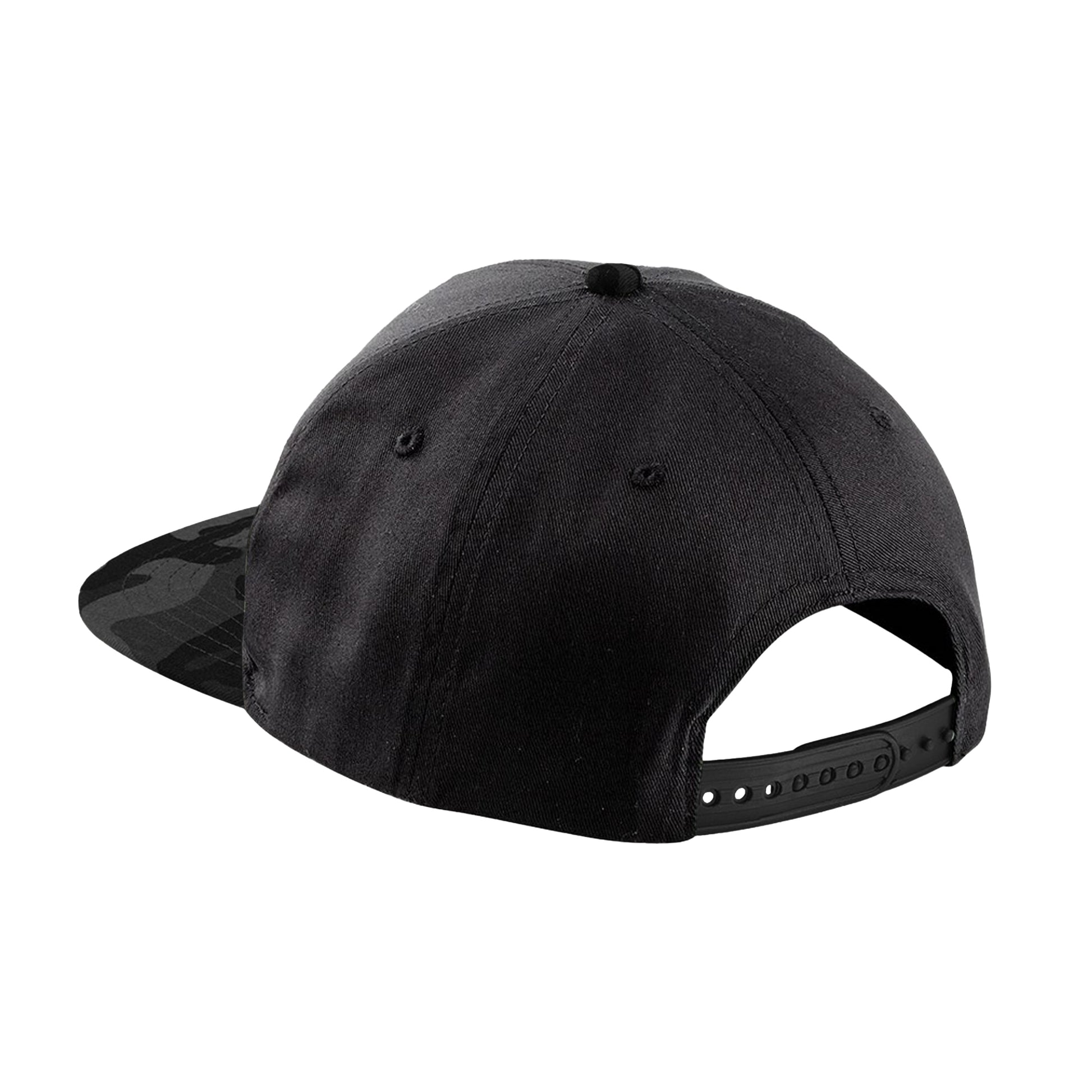 Black- Midnight Camo - Back - Beechfield Camouflage Retro Snapback Cap (Pack of 2)