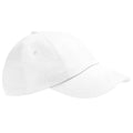 White - Front - Beechfield Unisex Low Profile Heavy Cotton Drill Cap - Headwear (Pack of 2)