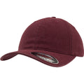 Maroon - Front - Flexfit Garment Washed Cotton Dad Baseball Cap (Pack of 2)