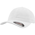 White - Front - Flexfit Garment Washed Cotton Dad Baseball Cap (Pack of 2)