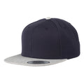 Navy-Heather Grey - Front - Yupoong Flexfit Unisex Classic Varsity Snapback Cap (Pack of 2)