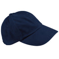 French Navy - Front - Beechfield Unisex Low Profile Heavy Brushed Cotton Baseball Cap (Pack of 2)