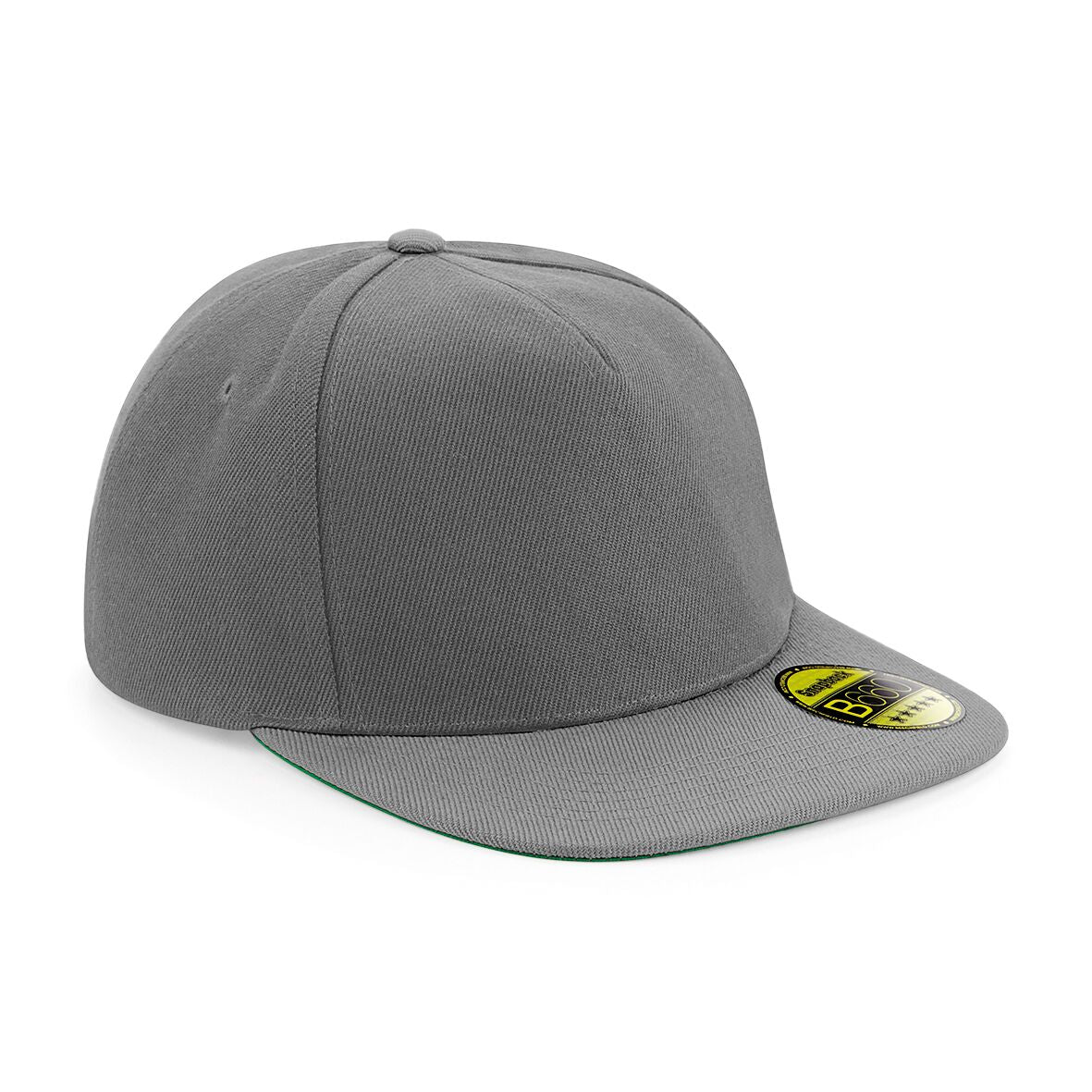 Grey- Grey - Front - Beechfield Unisex Original Flat Peak Snapback Cap (Pack of 2)