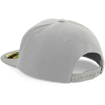 Grey- Grey - Back - Beechfield Unisex Original Flat Peak Snapback Cap (Pack of 2)