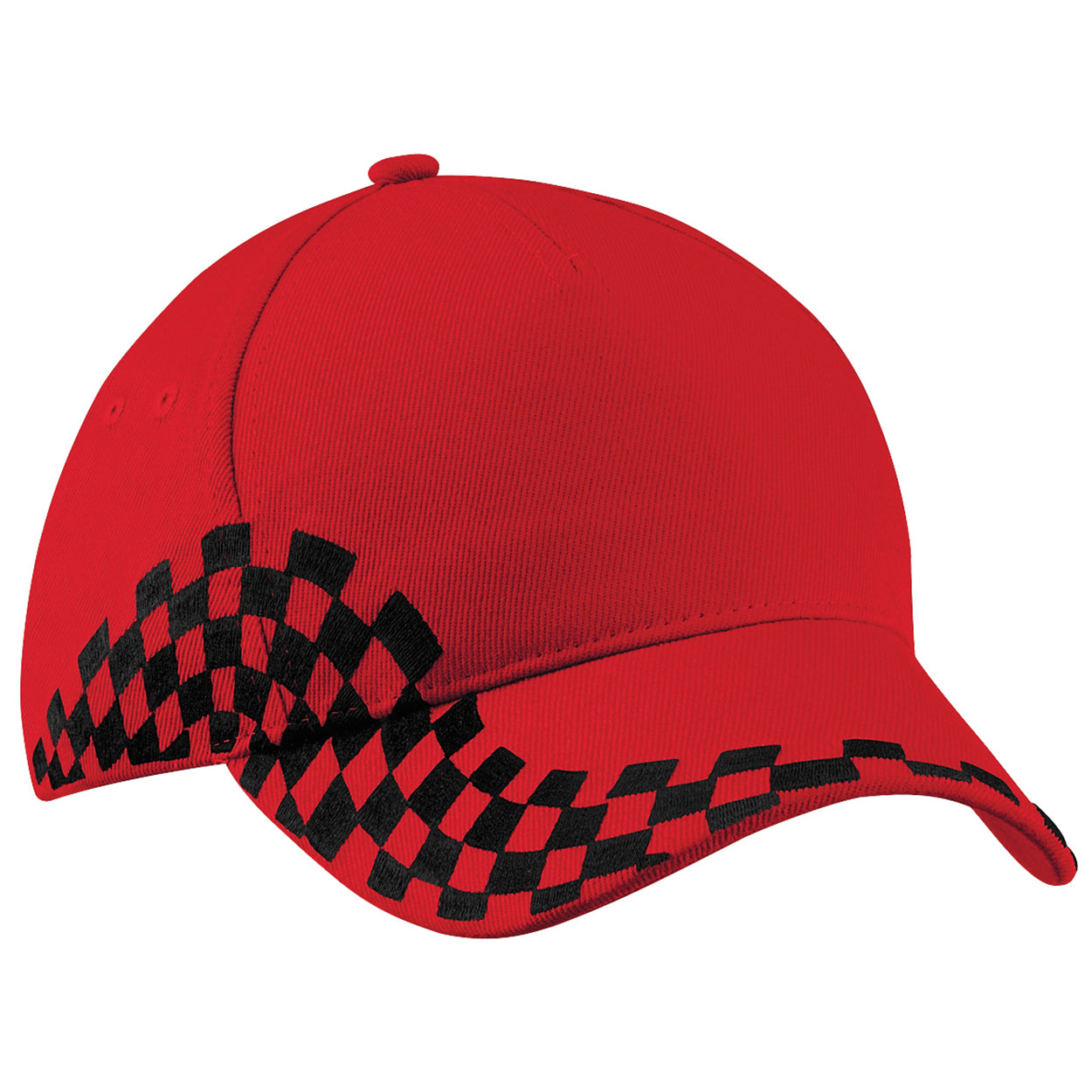 Classic Red - Front - Beechfield Unisex Grand Prix Baseball Cap (Pack of 2)
