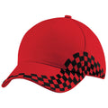 Classic Red - Back - Beechfield Unisex Grand Prix Baseball Cap (Pack of 2)