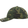 Green Camo - Close up - Flexfit Garment Washed Camo Baseball Cap (Pack of 2)