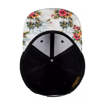 Black-Floral Mint - Close up - Yupoong Mens Fashion Print Premium Snapback Cap (Pack of 2)