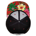 Black- Floral Red - Back - Yupoong Mens Fashion Print Premium Snapback Cap (Pack of 2)