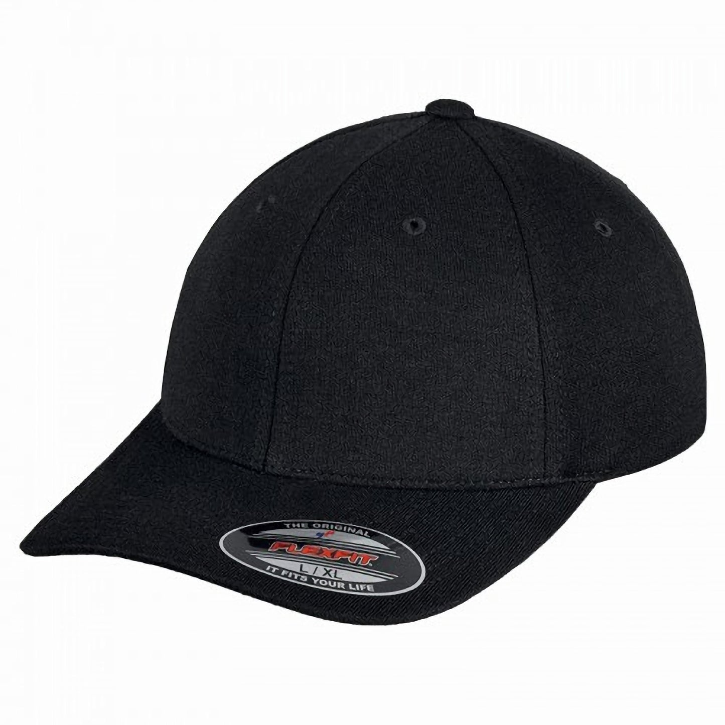Black - Front - Yupoong Mens Flexfit Double Jersey Cap (Pack of 2)