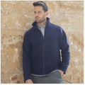 Navy - Close up - Henbury Mens Microfleece Anti-Pill Jacket