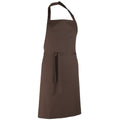 Brown - Back - Premier Colours Bib Apron - Workwear (Pack of 2)