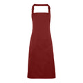 Burgundy - Front - Premier Colours Bib Apron - Workwear (Pack of 2)