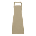 Khaki - Front - Premier Colours Bib Apron - Workwear (Pack of 2)