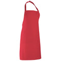Strawberry Red - Back - Premier Colours Bib Apron - Workwear (Pack of 2)