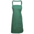 Emerald - Front - Premier Ladies-Womens Colours Bip Apron With Pocket - Workwear (Pack of 2)