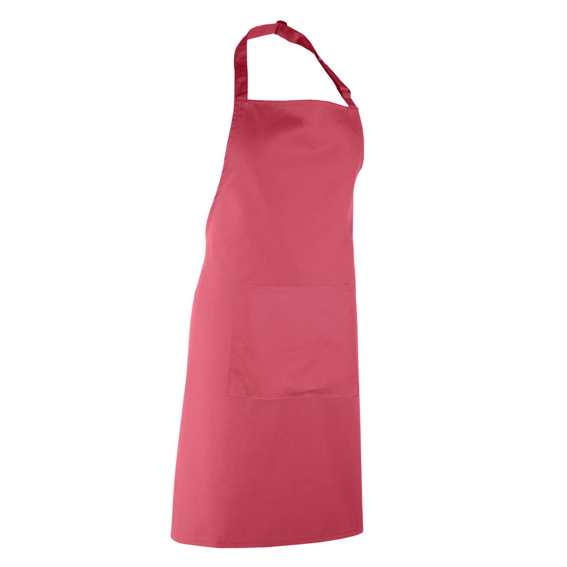 Fuchsia - Back - Premier Ladies-Womens Colours Bip Apron With Pocket - Workwear (Pack of 2)