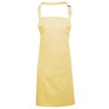 Lemon - Front - Premier Ladies-Womens Colours Bip Apron With Pocket - Workwear (Pack of 2)