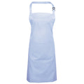 Light Blue - Front - Premier Ladies-Womens Colours Bip Apron With Pocket - Workwear (Pack of 2)