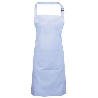Light Blue - Front - Premier Ladies-Womens Colours Bip Apron With Pocket - Workwear (Pack of 2)