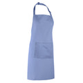 Mid Blue - Back - Premier Ladies-Womens Colours Bip Apron With Pocket - Workwear (Pack of 2)