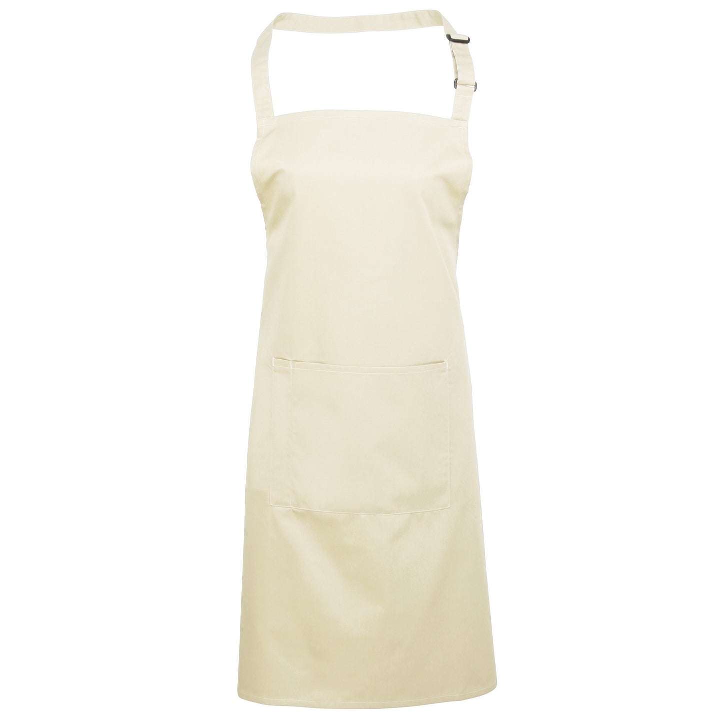 Natural - Front - Premier Ladies-Womens Colours Bip Apron With Pocket - Workwear (Pack of 2)
