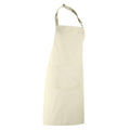 Natural - Back - Premier Ladies-Womens Colours Bip Apron With Pocket - Workwear (Pack of 2)