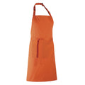 Orange - Back - Premier Ladies-Womens Colours Bip Apron With Pocket - Workwear (Pack of 2)