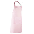Pink - Back - Premier Ladies-Womens Colours Bip Apron With Pocket - Workwear (Pack of 2)