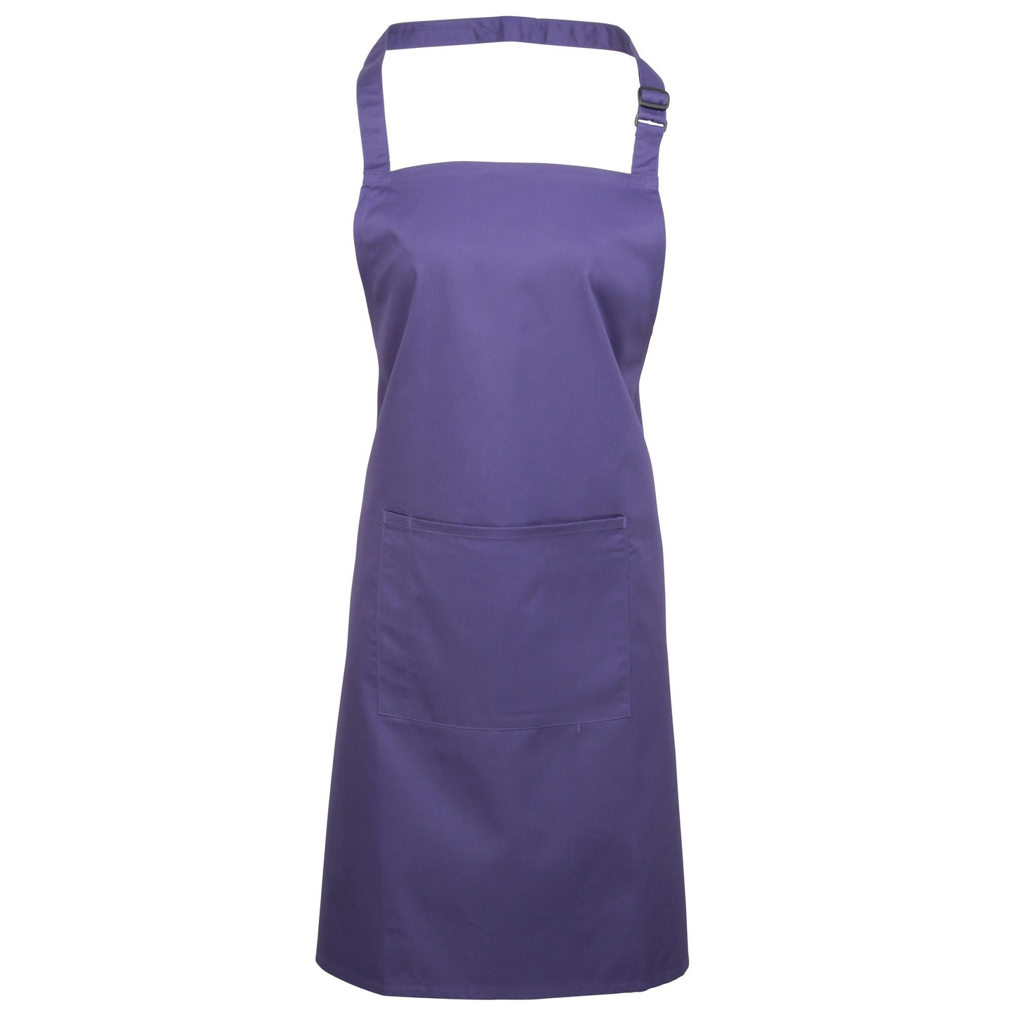 Purple - Front - Premier Ladies-Womens Colours Bip Apron With Pocket - Workwear (Pack of 2)